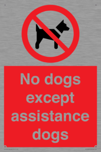No dogs except assistance dogs